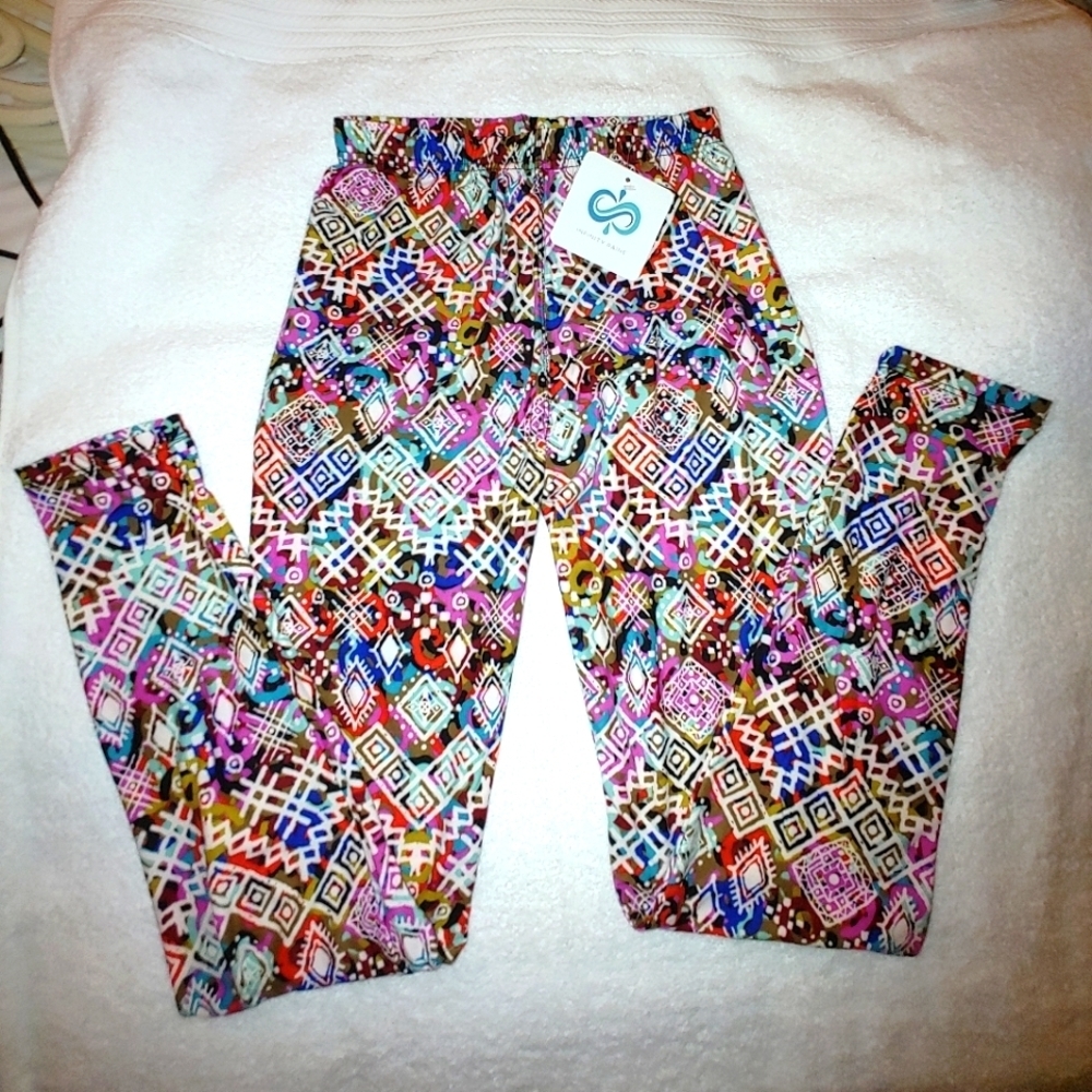 NWT Infinity Raine Multi-Colored Leggings Size S/M